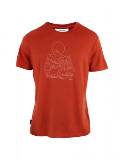 ICEBREAKER Mens Merino 150 Tech Lite III SS Tee Sunset Camp, Molten velikost: L