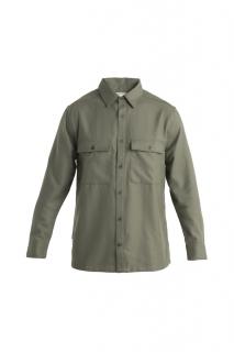 ICEBREAKER Mens Merino 200 Dawnder LS Flannel Shirt, Loden velikost: M