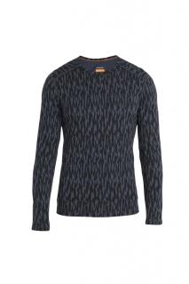 ICEBREAKER Mens Merino 200 Oasis LS Crewe Macro Forms, Graphite/Black/Aop velikost: M