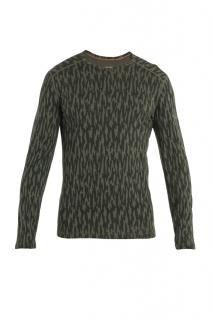 ICEBREAKER Mens Merino 200 Oasis LS Crewe Macro Forms, Loden/Loden Dk/Aop velikost: M