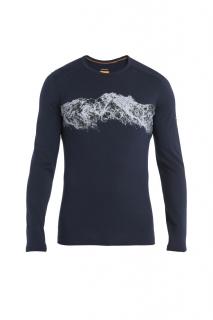 ICEBREAKER Mens Merino 200 Oasis LS Crewe Remarkables, Midnight Navy velikost: L