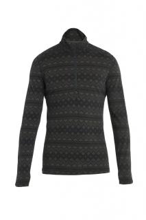 ICEBREAKER Mens Merino 200 Oasis LS Half Zip First Snow, Black/Loden/Aop velikost: M