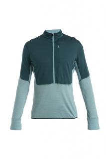 ICEBREAKER Mens Merino 200 Realfleece™ Descender LS Half Zip, Fathom Green/Cloud Ray/Cb (vzorek) velikost: M