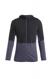 ICEBREAKER Mens Merino 200 Realfleece™ Descender LS Zip Hoodie, Black/Graphite/Cb velikost: M