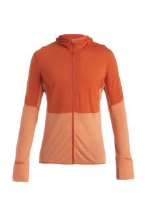 ICEBREAKER Mens Merino 200 Realfleece™ Descender LS Zip Hoodie, Molten/Ember/Cb velikost: L