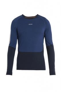 ICEBREAKER Mens Merino 200 Sonebula LS Crewe, Mid Navy/Royal Navy/Snow velikost: L