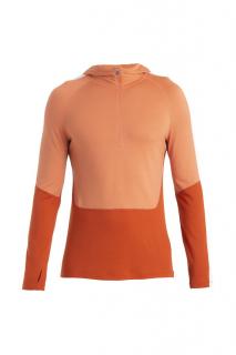 ICEBREAKER Mens Merino 200 Sonebula LS Half Zip Hood, Molten/Ember/Snow/Cb (vzorek) velikost: M