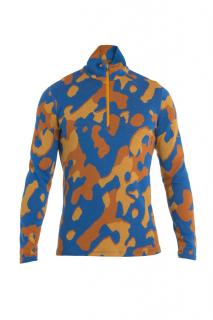 ICEBREAKER Mens Merino 260 Vertex LS Half Zip Natural Cam, Lazurite/Solar/Earth/J velikost: L