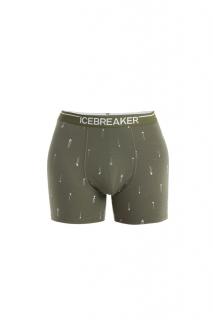 ICEBREAKER Mens Merino Anatomica Boxers Palm Trail AOP, Loden/Aop velikost: M