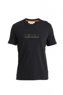 ICEBREAKER Mens Merino Central Classic SS Tee Nature Touring Club, Black velikost: L