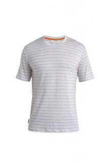 ICEBREAKER Mens Merino Drayden SS Tee Stripe, Ecru Heather/Purple Gaze/S (vzorek) velikost: M