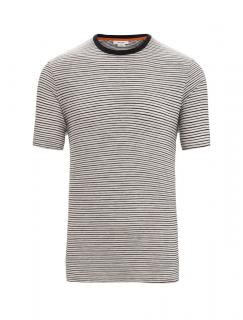 ICEBREAKER Mens Merino Linen SS Tee Stripe, Snow/Black velikost: S