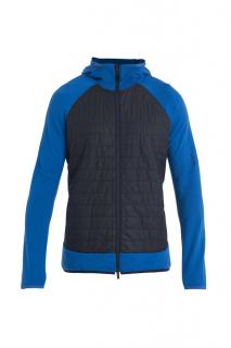 ICEBREAKER Mens Merino Quantum Hybrid LS Zip Hoodie, Lazurite/Midnight Navy velikost: L