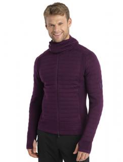 ICEBREAKER Mens Merino ZoneKnit Explore LS Zip Hoodie, Nightshade velikost: L