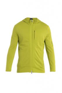 ICEBREAKER Mens Quantum III LS Zip Hood, Bio Lime/Loden velikost: M