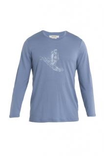 ICEBREAKER Mens Tech Lite II LS Tee Skiing Yeti, Kyanite velikost: L