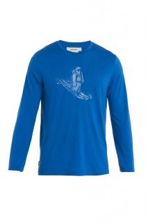 ICEBREAKER Mens Tech Lite II LS Tee Skiing Yeti, Lazurite velikost: L