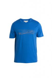 ICEBREAKER Mens Tech Lite II SS Tee Ski Stripes, Lazurite velikost: M