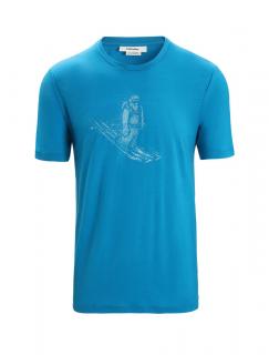 ICEBREAKER Mens Tech Lite II SS Tee Skiing Yeti, Geo Blue velikost: S