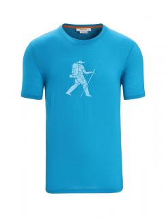 ICEBREAKER Mens Tech Lite II SS Tee Trail Hiker, Geo Blue velikost: S