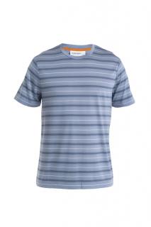 ICEBREAKER Mens Wave SS Tee Stripe, Kyanite/Dawn/Snow velikost: L