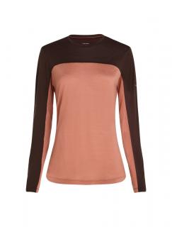 ICEBREAKER Wmns 125 Cool-Lite Sphere LS Tee CB, Cedar Wood/Bittersweet/Cb (vzorek) velikost: S