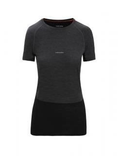 ICEBREAKER Wmns 125 ZoneKnit SS Crewe, Jet Heather/Black/Metro Heather velikost: M