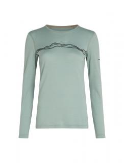 ICEBREAKER Wmns 200 Oasis LS Crewe Mountain Pulse, Moss (vzorek) velikost: S