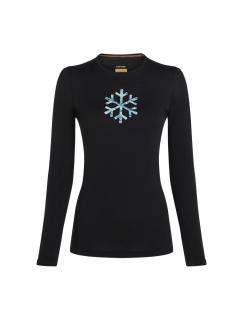 ICEBREAKER Wmns 200 Oasis LS Crewe POW, Black (vzorek) velikost: S