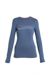 ICEBREAKER Wmns 200 Oasis LS Crewe Ski Stripes, Dawn velikost: L