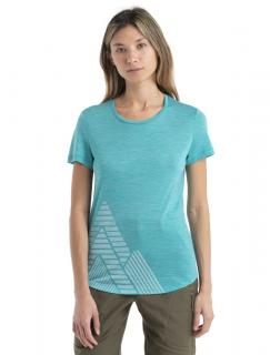 ICEBREAKER Wmns Merino 125 Cool-Lite Sphere II SS T PeakQ, Flux Green Heather velikost: XS