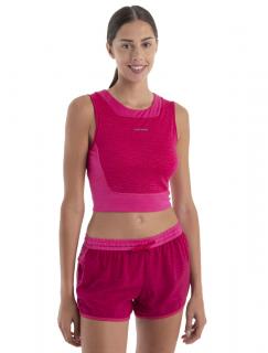 ICEBREAKER Wmns Merino 125 ZoneKnit Cropped BraTankTopo, Electron Pink/Tempo/Aop velikost: S