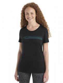 ICEBREAKER Wmns Merino 150 Tech Lite II SS T CampingLines, Black velikost: XS