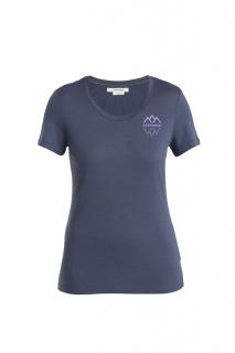 ICEBREAKER Wmns Merino 150 Tech Lite III SS Scoop Tee Icebreaker Logo Reflections, Graphite velikost: M