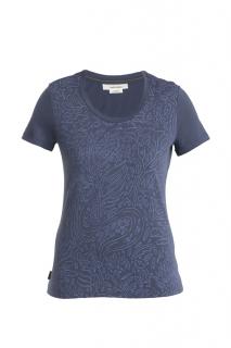 ICEBREAKER Wmns Merino 150 Tech Lite III SS Scoop Tee Through the Woods, Graphite velikost: XS