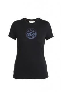 ICEBREAKER Wmns Merino 150 Tech Lite III SS Tee Camping Circle, Black velikost: L