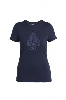 ICEBREAKER Wmns Merino 150 Tech Lite III SS Tee Hike Path, Midnight Navy velikost: M