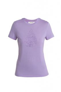 ICEBREAKER Wmns Merino 150 Tech Lite III SS Tee Hike Path, Purple Gaze velikost: XS