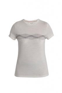 ICEBREAKER Wmns Merino 150 Tech Lite III SS Tee Mountain Lines, Chalk velikost: M