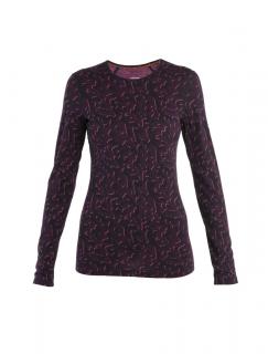 ICEBREAKER Wmns Merino 200 Oasis LS Crewe Macro Camo, Tempo/Black/Nightshad/Aop velikost: XS