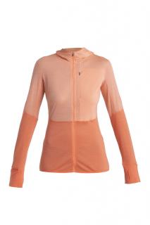 ICEBREAKER Wmns Merino 200 Realfleece™ Descender LS Zip Hoodie, Glow/Tang/Cb velikost: M