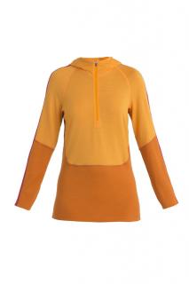 ICEBREAKER Wmns Merino 200 Sonebula LS Half Zip Hood, Earth/Solar/Electron Pink velikost: XS