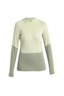 ICEBREAKER Wmns Merino 200 Sonebula LS Half Zip Hood, Lichen/Glazen/Hyper/Cb (vzorek) velikost: S