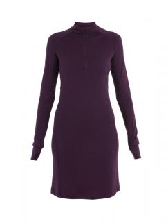 ICEBREAKER Wmns Merino 260 Granary LS Half Zip Tee Dress, Nightshade velikost: XS