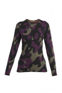 ICEBREAKER Wmns Merino 260 Vertex LS Crewe Natural Shades, Black/Loden/Nightshade/J velikost: XS