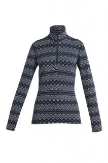 ICEBREAKER Wmns Merino 260 Vertex LS Half Zip First Snow, Midnight Navy/Snow/J velikost: M