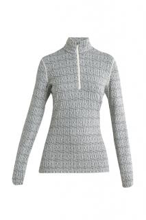 ICEBREAKER Wmns Merino 260 Vertex LS Half Zip Herenga, Snow/Black velikost: S