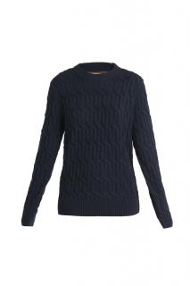 ICEBREAKER Wmns Merino Cable Knit Crewe Sweater, Midnight Navy velikost: L