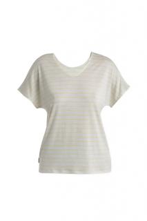 ICEBREAKER Wmns Merino Drayden Reversible SS Top Stripe, Ecru Heather/Glazen/S (vzorek) velikost: S