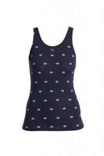 ICEBREAKER Wmns Merino Siren Tank Shine AOP, Midnight Navy/Aop velikost: L